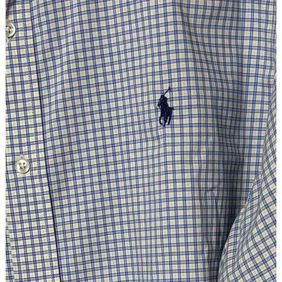 Ralph Lauren Men’s Button Down Shirt 17 1/2. / 32-33 Blue Plaid Corpcore Casual - Picture 2 of 4